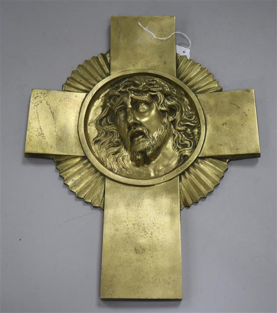 A bronze cross with Christ